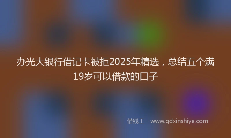 办光大银行借记卡被拒2025年精选，总结五个满19岁可以借款的口子