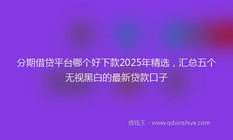 分期借贷平台哪个好下款2025年精选，汇总五个无视黑白的最新贷款口子