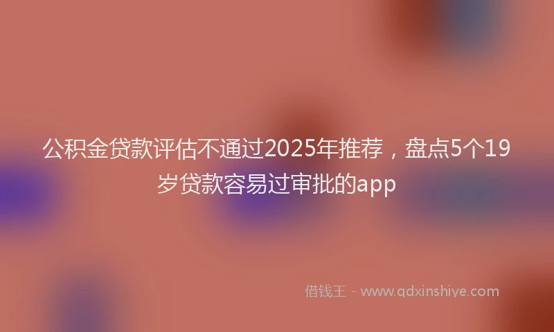 公积金贷款评估不通过2025年推荐，盘点5个19岁贷款容易过审批的app