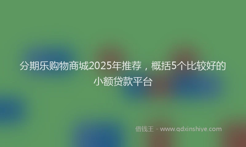 分期乐购物商城2025年推荐，概括5个比较好的小额贷款平台