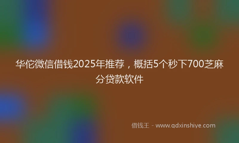 华佗微信借钱2025年推荐，概括5个秒下700芝麻分贷款软件