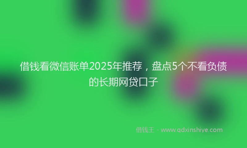 借钱看微信账单2025年推荐，盘点5个不看负债的长期网贷口子