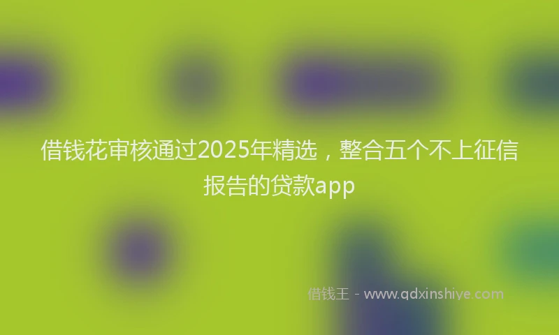 借钱花审核通过2025年精选，整合五个不上征信报告的贷款app