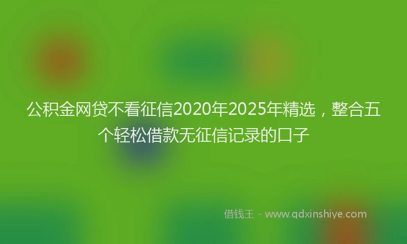 公积金网贷不看征信2020年2025年精选，整合五个轻松借款无征信记录的口子
