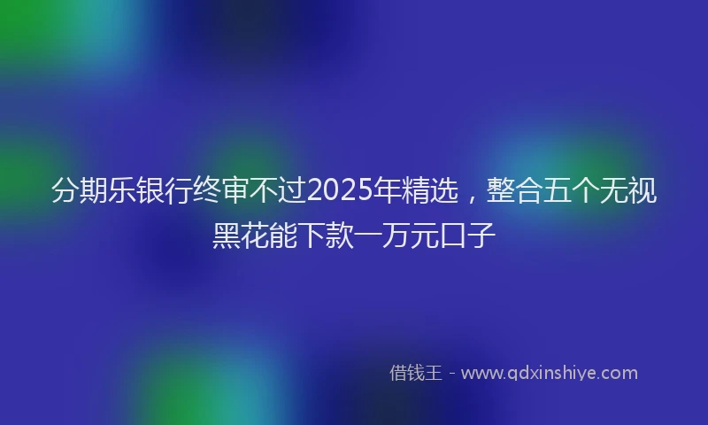 分期乐银行终审不过2025年精选，整合五个无视黑花能下款一万元口子