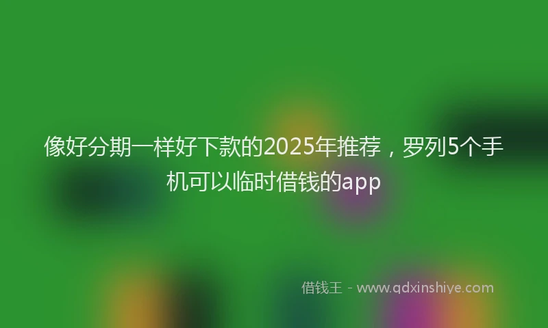 像好分期一样好下款的2025年推荐，罗列5个手机可以临时借钱的app