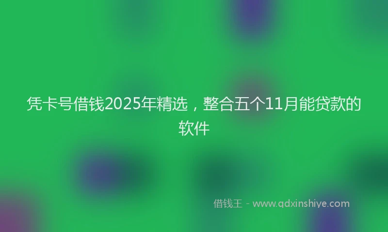 凭卡号借钱2025年精选，整合五个11月能贷款的软件