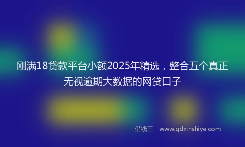 刚满18贷款平台小额2025年精选，整合五个真正无视逾期大数据的网贷口子