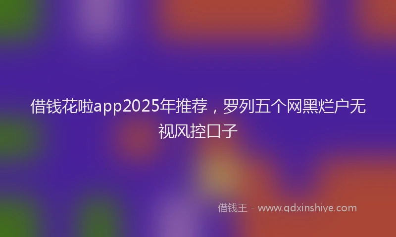 借钱花啦app2025年推荐，罗列五个网黑烂户无视风控口子