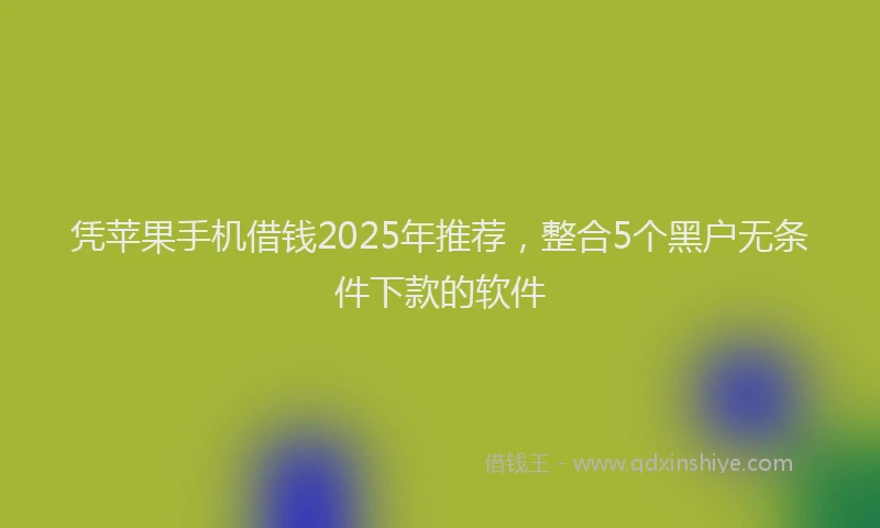 凭苹果手机借钱2025年推荐，整合5个黑户无条件下款的软件
