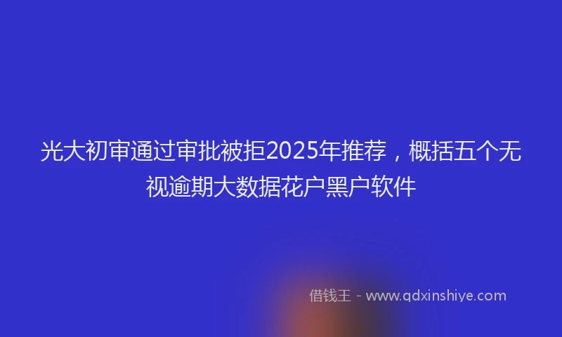 光大初审通过审批被拒2025年推荐，概括五个无视逾期大数据花户黑户软件