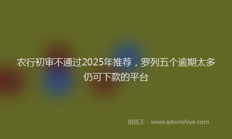 农行初审不通过2025年推荐，罗列五个逾期太多仍可下款的平台