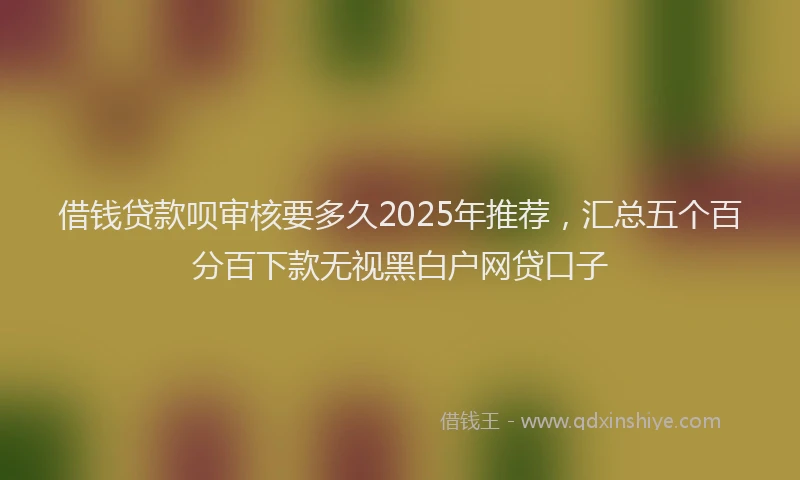 借钱贷款呗审核要多久2025年推荐，汇总五个百分百下款无视黑白户网贷口子