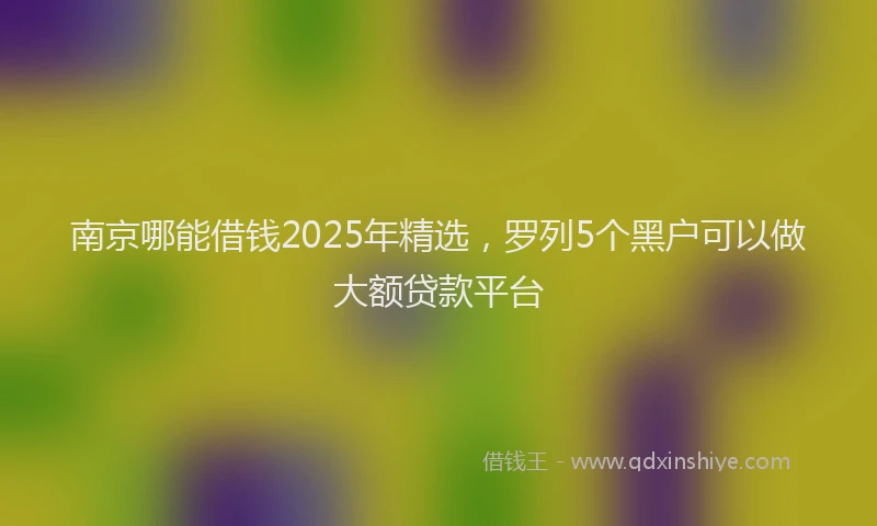 南京哪能借钱2025年精选，罗列5个黑户可以做大额贷款平台