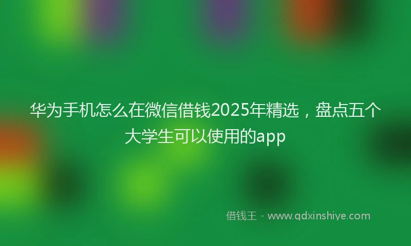 华为手机怎么在微信借钱2025年精选，盘点五个大学生可以使用的app