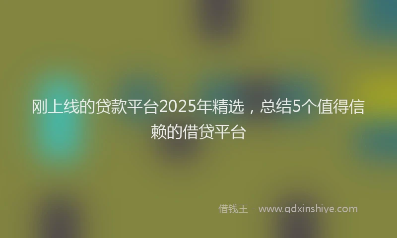 刚上线的贷款平台2025年精选,总结5个值得信赖的借贷平台