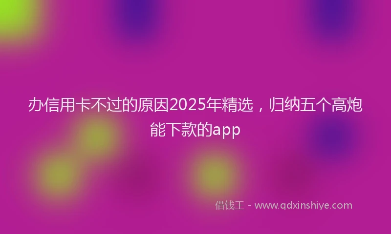 办信用卡不过的原因2025年精选，归纳五个高炮能下款的app