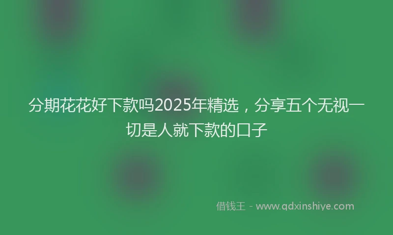 分期花花好下款吗2025年精选，分享五个无视一切是人就下款的口子