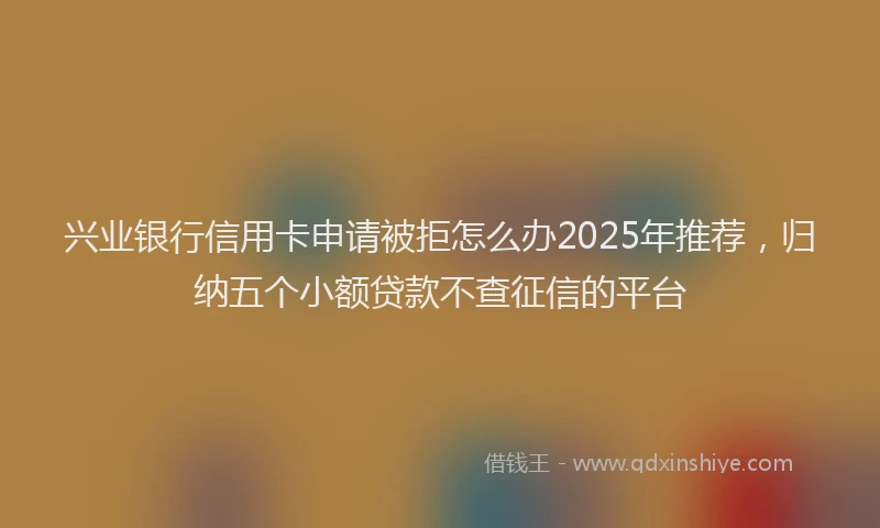 兴业银行信用卡申请被拒怎么办2025年推荐，归纳五个小额贷款不查征信的平台