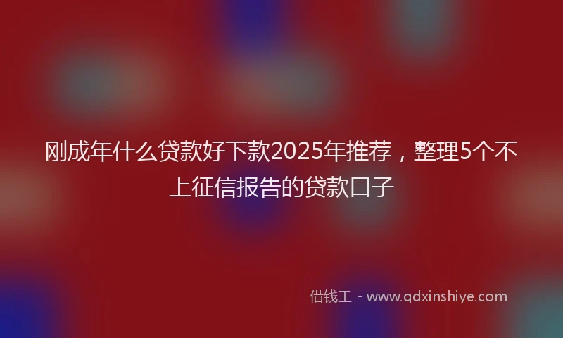 刚成年什么贷款好下款2025年推荐，整理5个不上征信报告的贷款口子