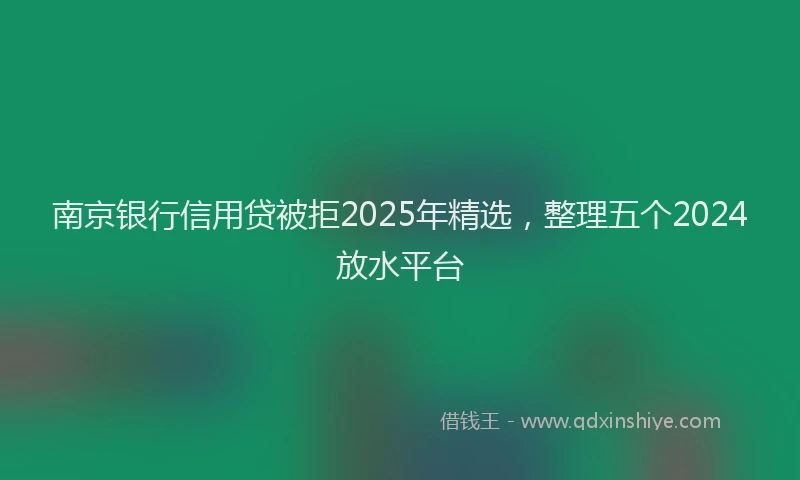 南京银行信用贷被拒2025年精选，整理五个2024放水平台