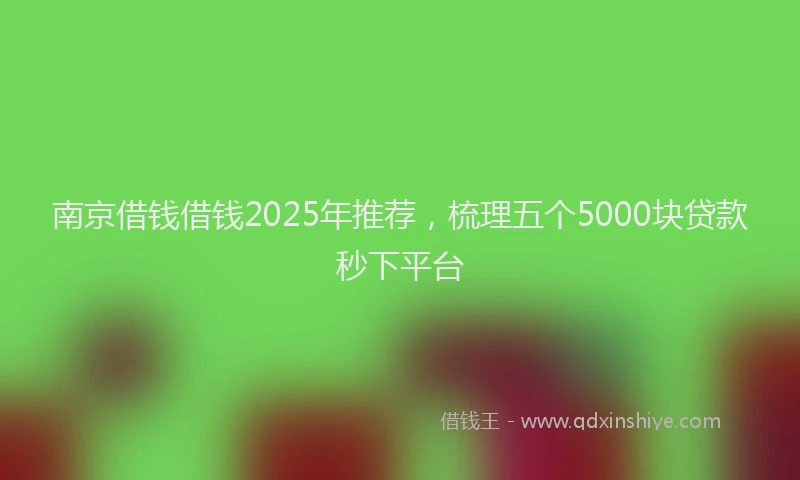 南京借钱借钱2025年推荐，梳理五个5000块贷款秒下平台