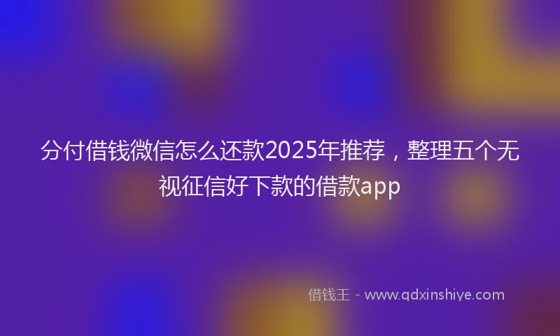 分付借钱微信怎么还款2025年推荐，整理五个无视征信好下款的借款app