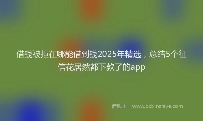 借钱被拒在哪能借到钱2025年精选，总结5个征信花居然都下款了的app