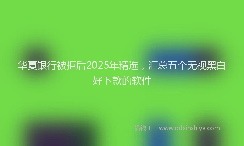 华夏银行被拒后2025年精选，汇总五个无视黑白好下款的软件