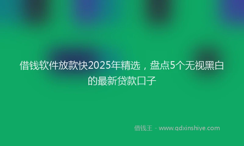 借钱软件放款快2025年精选，盘点5个无视黑白的最新贷款口子