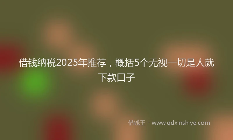 借钱纳税2025年推荐，概括5个无视一切是人就下款口子