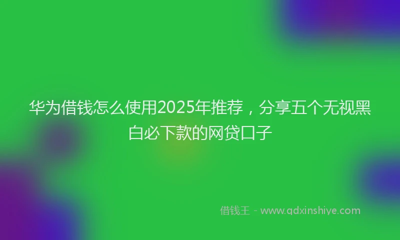 华为借钱怎么使用2025年推荐，分享五个无视黑白必下款的网贷口子
