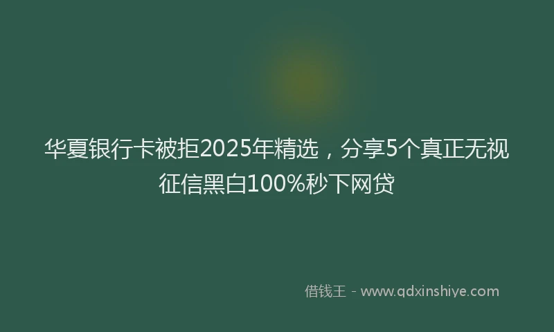 华夏银行卡被拒2025年精选，分享5个真正无视征信黑白100%秒下网贷