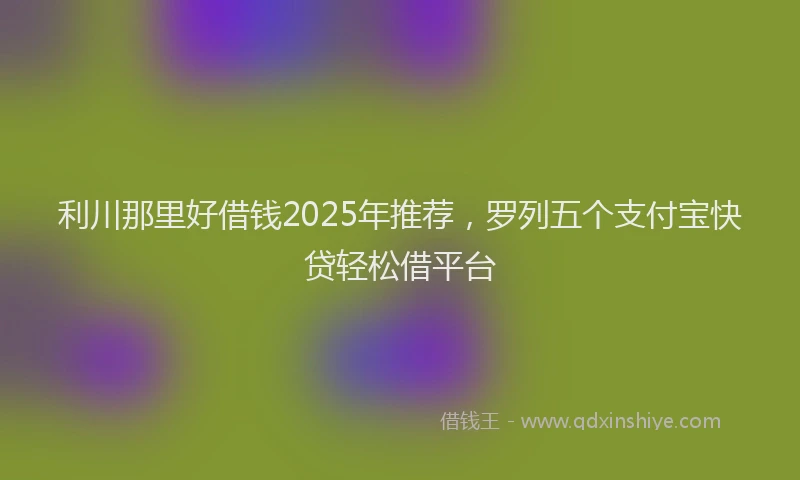 利川那里好借钱2025年推荐，罗列五个支付宝快贷轻松借平台