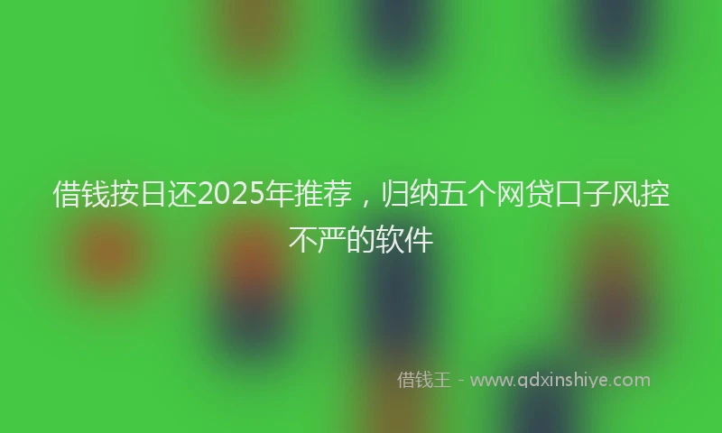 借钱按日还2025年推荐，归纳五个网贷口子风控不严的软件