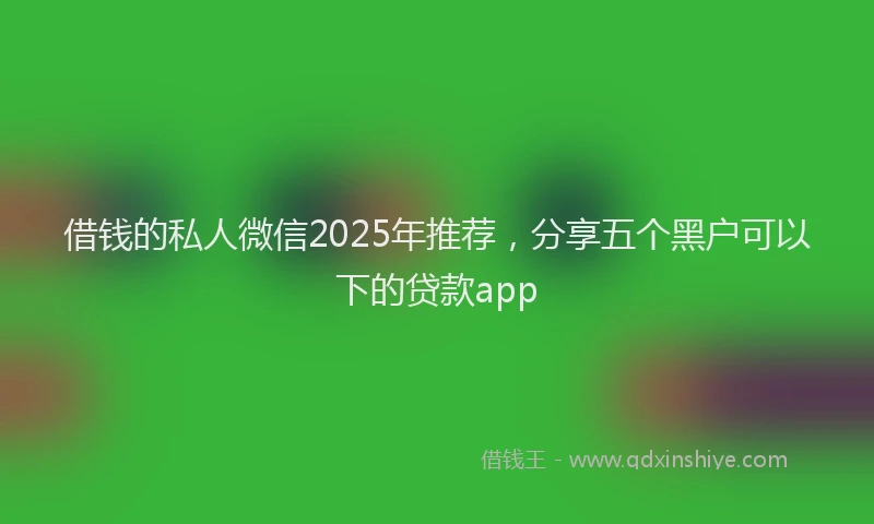 借钱的私人微信2025年推荐，分享五个黑户可以下的贷款app