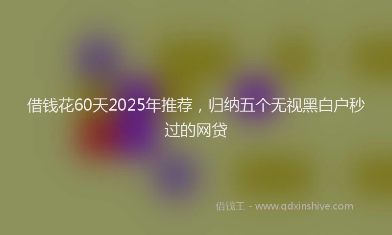 借钱花60天2025年推荐，归纳五个无视黑白户秒过的网贷