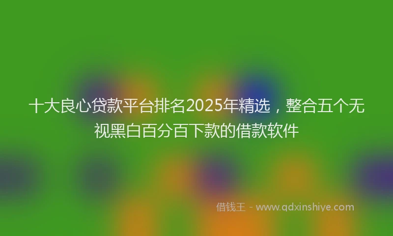 十大良心贷款平台排名2025年精选，整合五个无视黑白百分百下款的借款软件