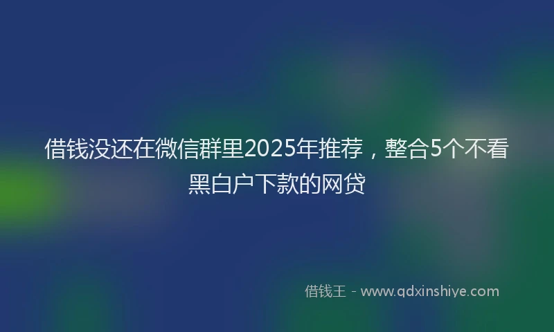 借钱没还在微信群里2025年推荐，整合5个不看黑白户下款的网贷