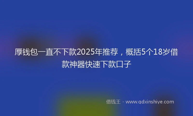 厚钱包一直不下款2025年推荐，概括5个18岁借款神器快速下款口子