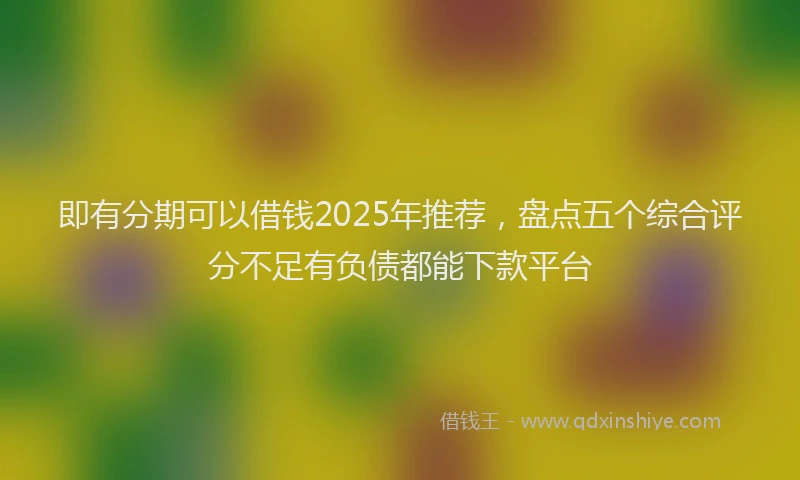 即有分期可以借钱2025年推荐，盘点五个综合评分不足有负债都能下款平台