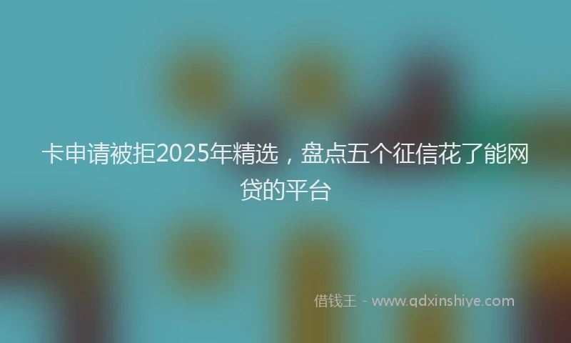 卡申请被拒2025年精选，盘点五个征信花了能网贷的平台