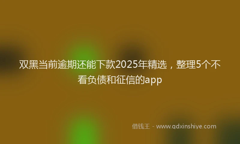双黑当前逾期还能下款2025年精选，整理5个不看负债和征信的app
