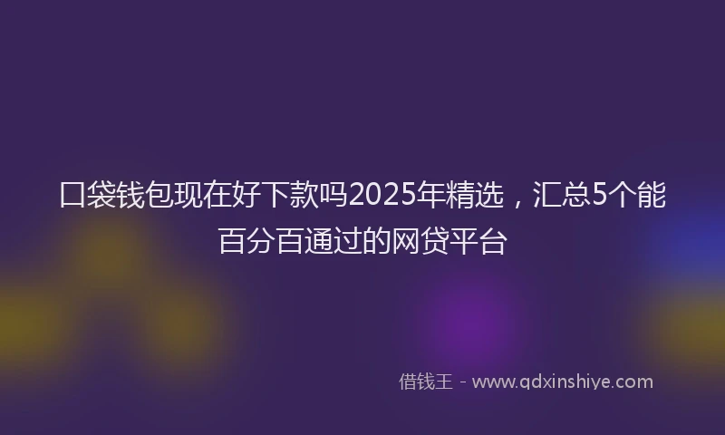 口袋钱包现在好下款吗2025年精选，汇总5个能百分百通过的网贷平台