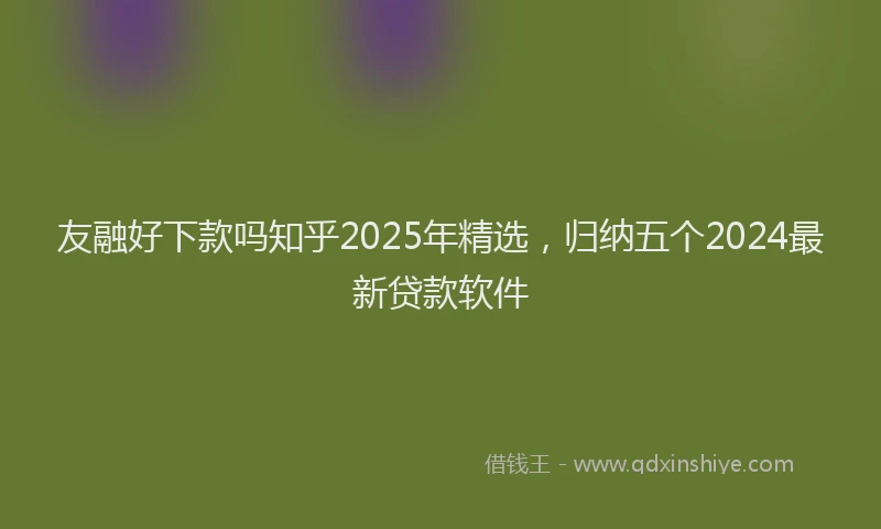 友融好下款吗知乎2025年精选，归纳五个2024最新贷款软件