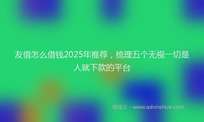 友借怎么借钱2025年推荐，梳理五个无视一切是人就下款的平台