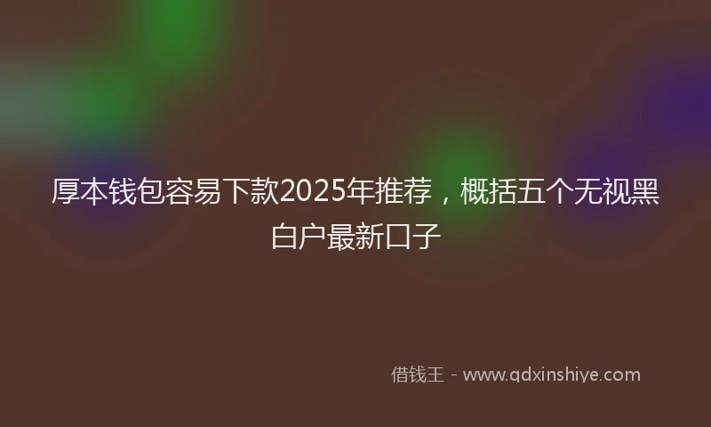 厚本钱包容易下款2025年推荐，概括五个无视黑白户最新口子