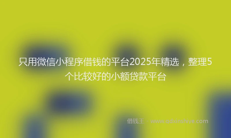 只用微信小程序借钱的平台2025年精选，整理5个比较好的小额贷款平台