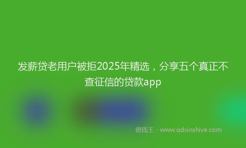 发薪贷老用户被拒2025年精选，分享五个真正不查征信的贷款app