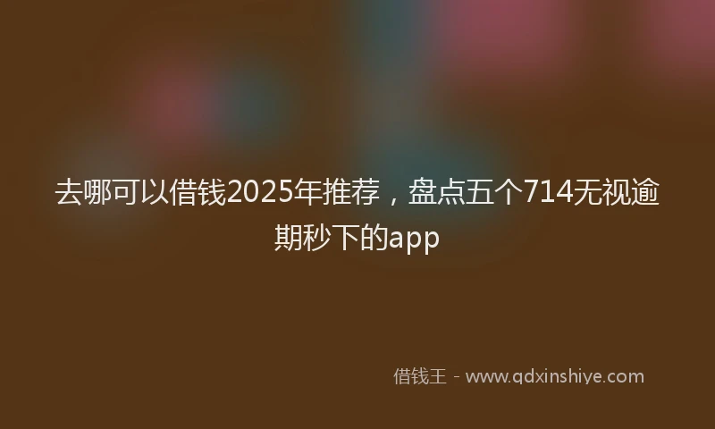 去哪可以借钱2025年推荐，盘点五个714无视逾期秒下的app